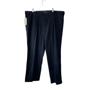 Dockers Navy Blue Pleated Khakis Lux Cotton Stretch Flex Comfort 46x32 New